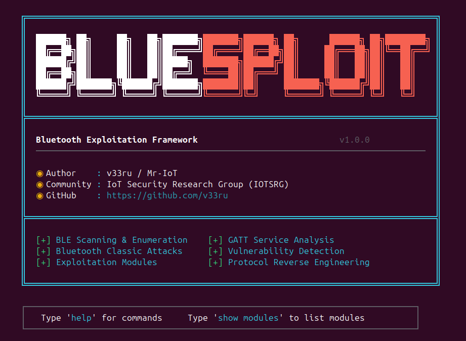 BlueSploit interactive console